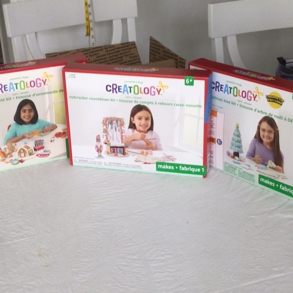 Three Crafts for kids a Nutcracker, Ornaments, and a Christmas a Tree. New